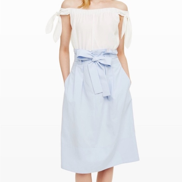 Club Monaco Dilys Powder Blue Midi Skirt- Size 4 - Picture 2 of 7